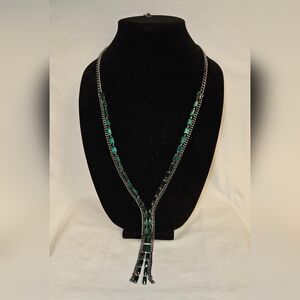 Elegant Green and Silver Necklace